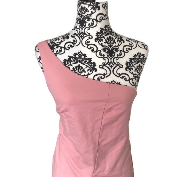 ZARA Pink One-Shoulder Aysmmetrical Mini Dress - Picture 2 of 7